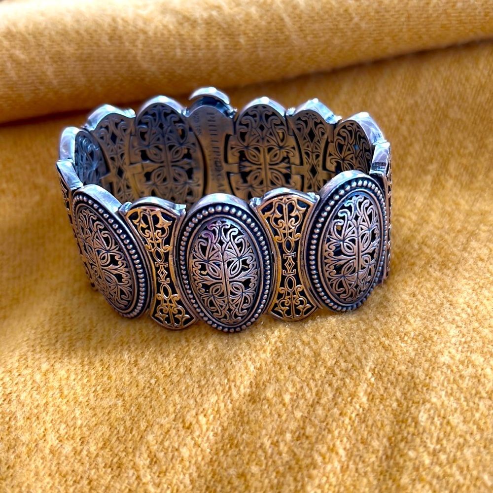 Phillip Gabriel Designer 18k gold and 925 silver ladies bracelet